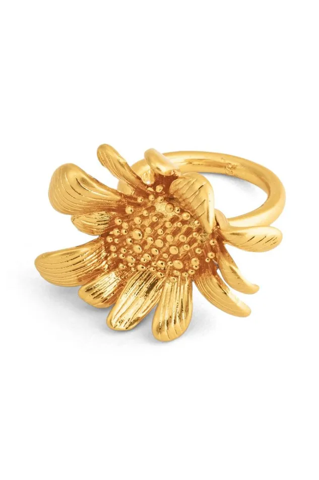 Oroton Rings Jewellery Peony Ring Worn Gold