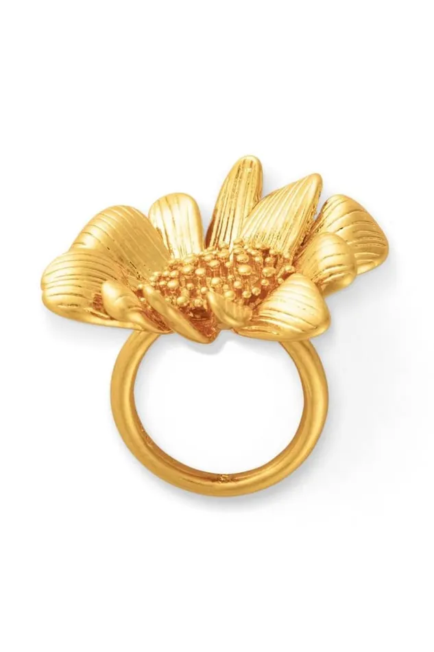 Oroton Rings Jewellery Peony Ring Worn Gold