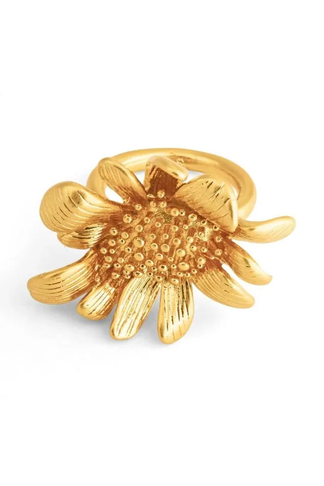 Oroton Rings Jewellery Peony Ring Worn Gold