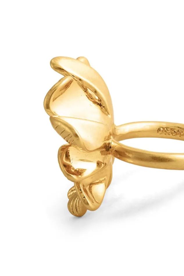 Oroton Rings Jewellery Peony Ring Worn Gold