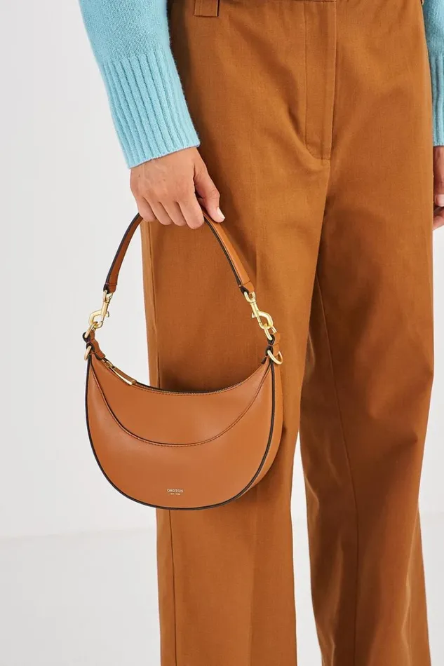 Oroton Sets Women Florence Small Shoulder Bag Cognac