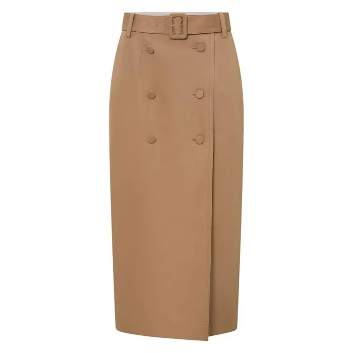 Oroton Skirts Women Wrap Utility Skirt Dark Camel