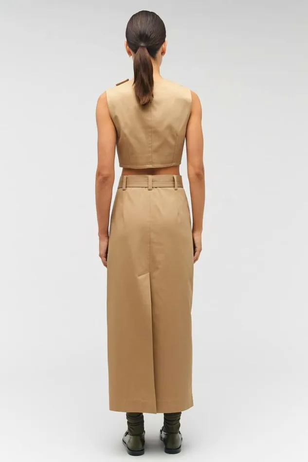Oroton Skirts Women Wrap Utility Skirt Dark Camel
