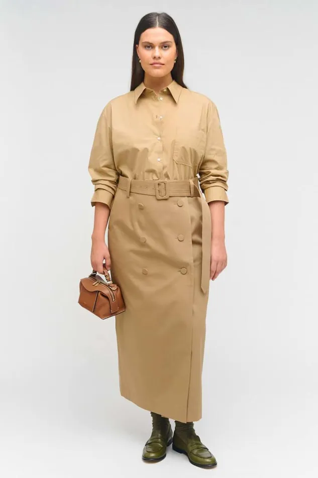 Oroton Skirts Women Wrap Utility Skirt Dark Camel