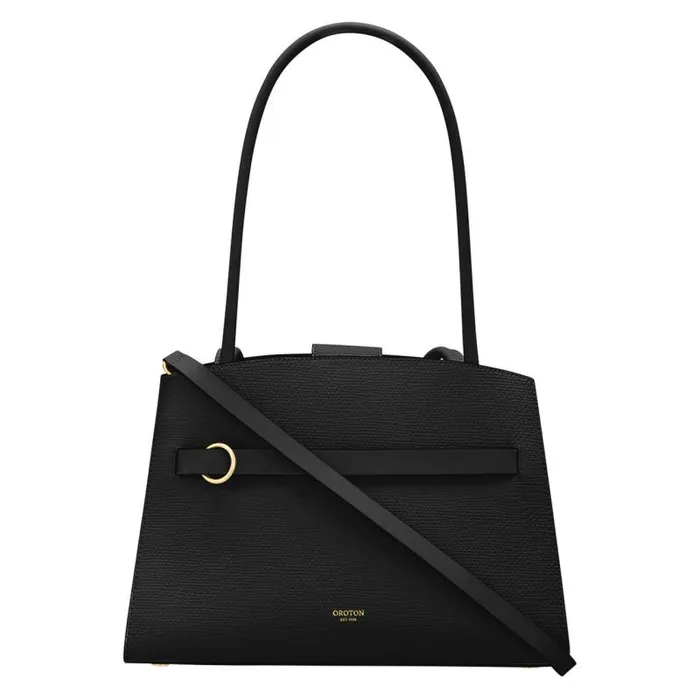 Oroton Work Women Audrey Small Three Pocket Day Bag Black
