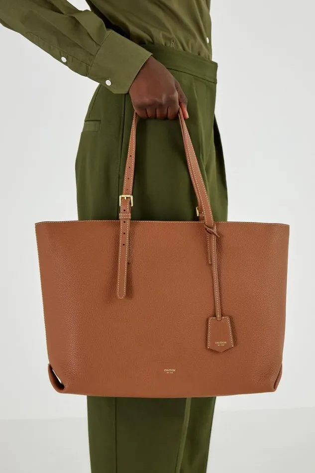 Oroton Work Women Margot Medium Zip Tote Whiskey