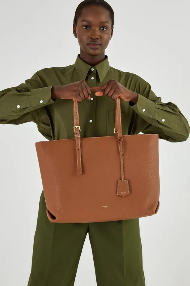 Oroton Work Women Margot Medium Zip Tote Whiskey