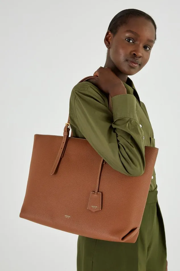 Oroton Work Women Margot Medium Zip Tote Whiskey