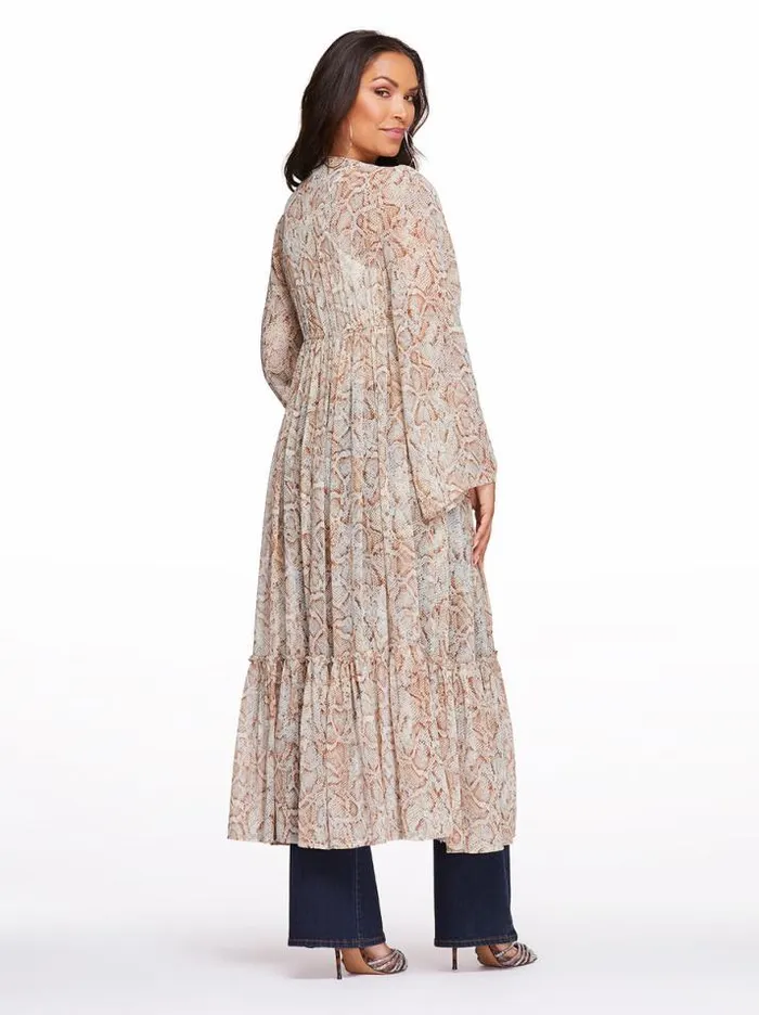Outerwear Clothing Jessica Simpson Marilyn Duster In Shadow Snake