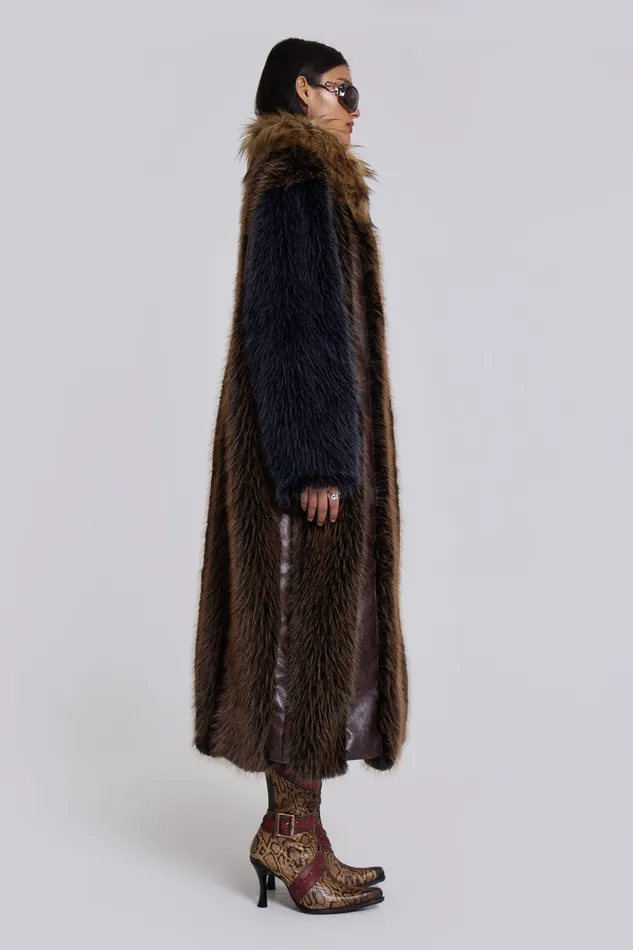 Outerwear Women Shop Agyness Faux Fur Coat Jaded London