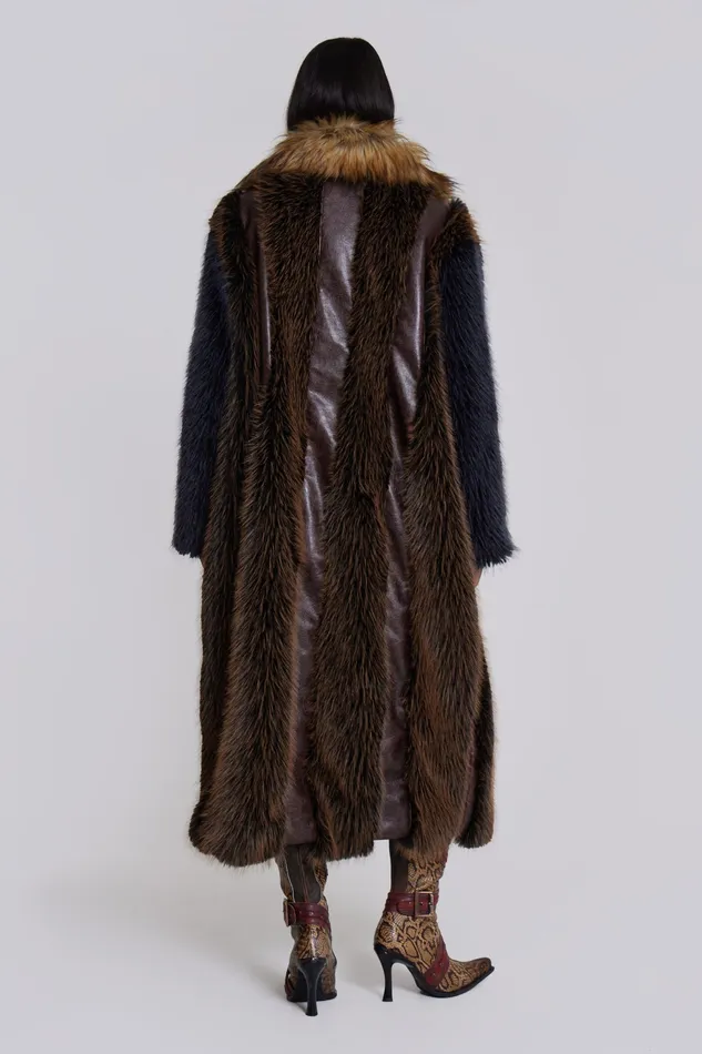 Outerwear Women Shop Agyness Faux Fur Coat Jaded London