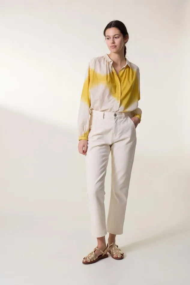 Pants and Jeans Women Leon and Harper Edgara Pl2 Jeans Ecru