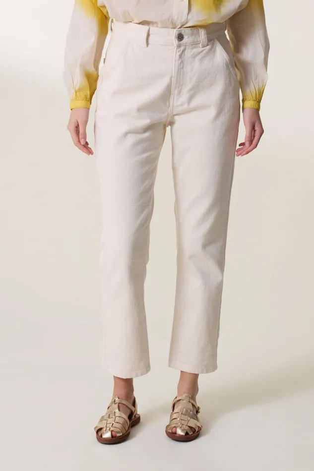 Pants and Jeans Women Leon and Harper Edgara Pl2 Jeans Ecru