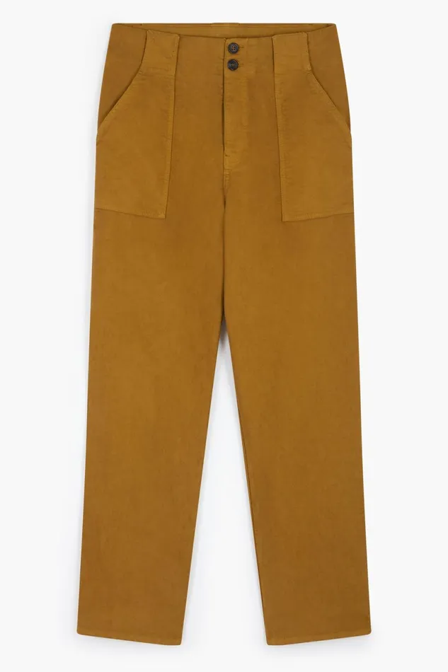 Pants and Jeans Women Leon and Harper Past Plain Trousers Mustard