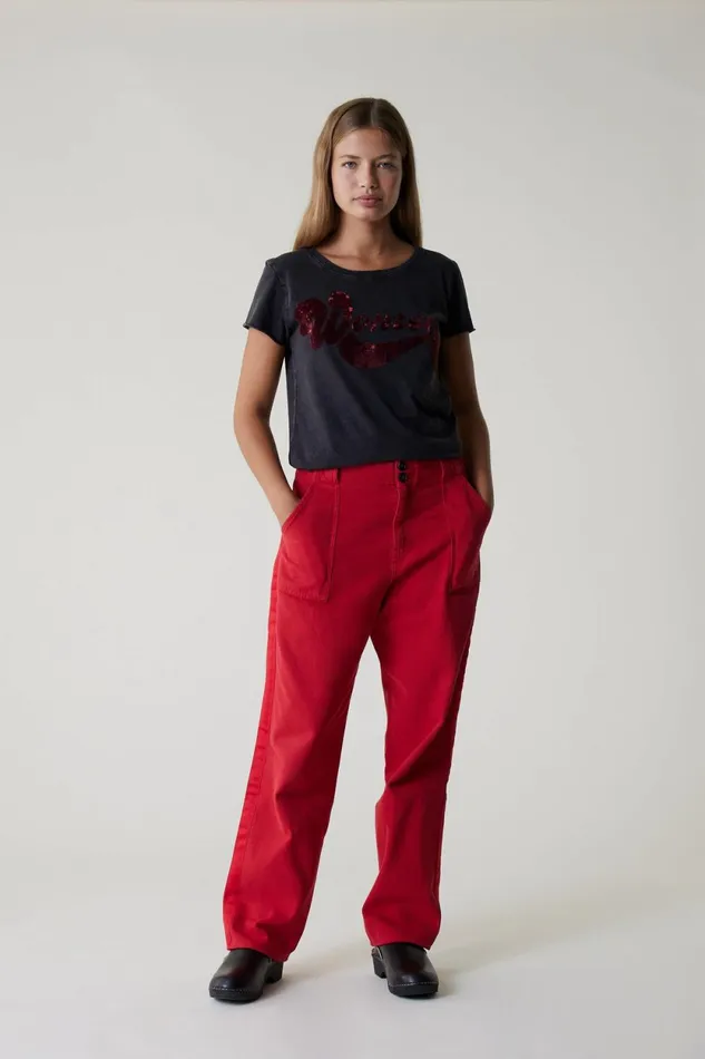Pants and Jeans Women Leon and Harper Pistil Pln1 Trousers Red