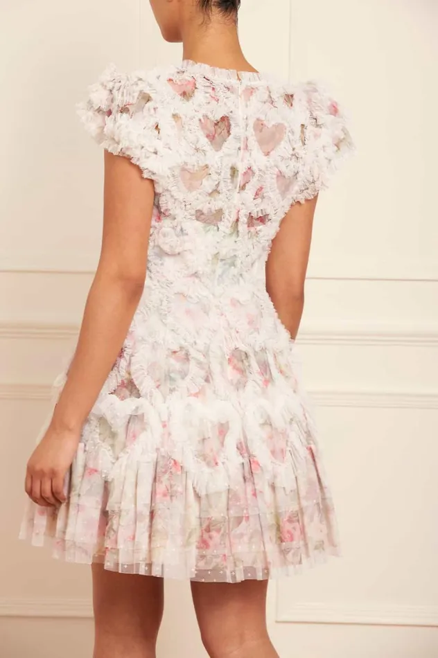 Paradise Garden Amorette VNeck Micro Mini Dress Multi Women Needle and Thread Dresses