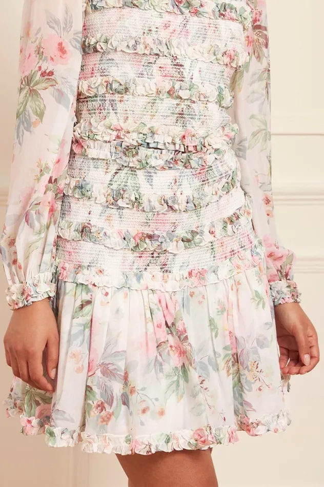Paradise Garden Maria Chiffon Micro Mini Skirt Multi Women Needle and Thread Skirts