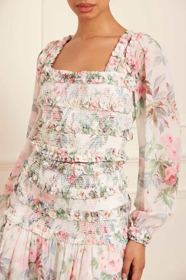Paradise Garden Maria Chiffon Micro Mini Skirt Multi Women Needle and Thread Skirts
