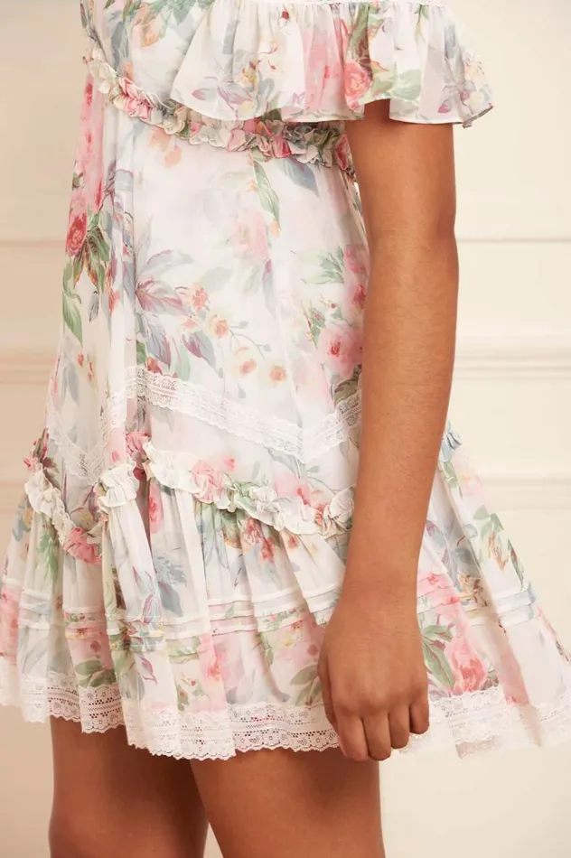Paradise Garden Sonata Georgette Micro Mini Dress Multi Women Needle and Thread Dresses