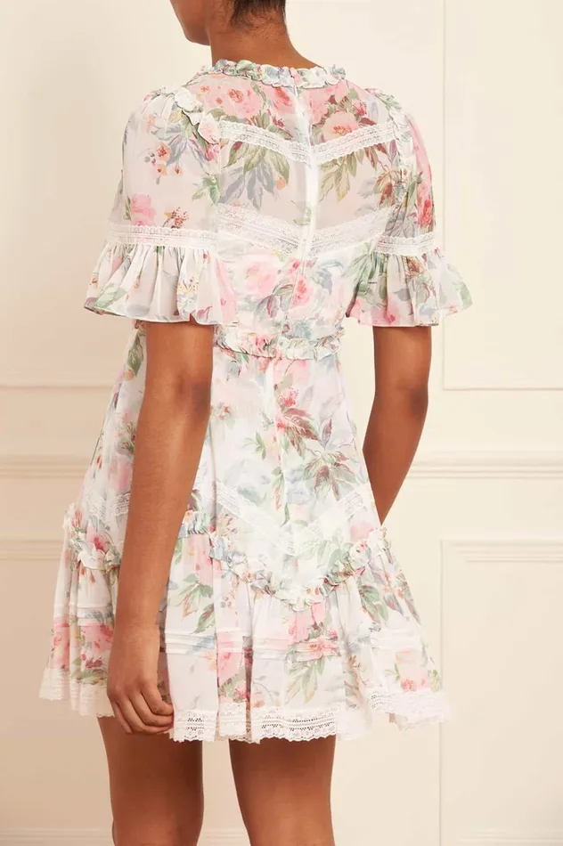 Paradise Garden Sonata Georgette Micro Mini Dress Multi Women Needle and Thread Dresses