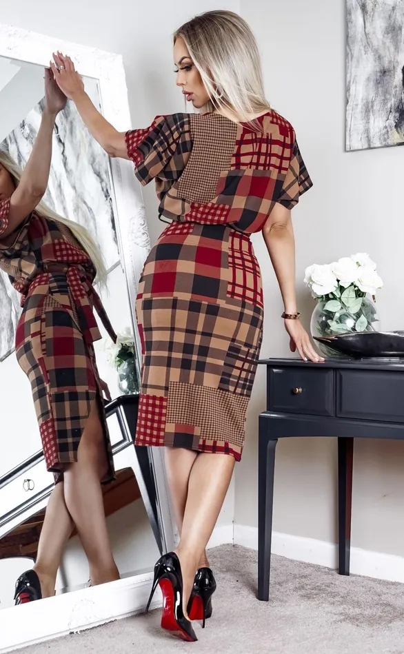 Patchwork Judith Batwing Wrap Dress Women Missfiga Wrap Dresses