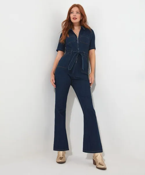 Petite Collection Apparel Joebrowns Roxie Denim Jumpsuit BlackBlue