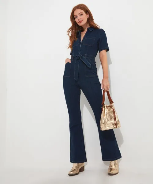 Petite Collection Apparel Joebrowns Roxie Denim Jumpsuit BlackBlue