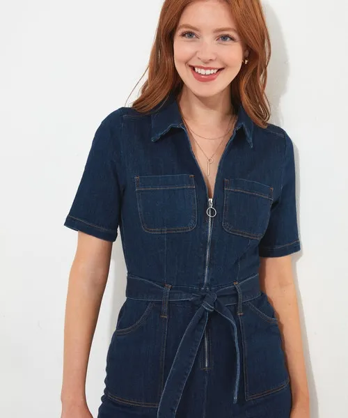 Petite Collection Apparel Joebrowns Roxie Denim Jumpsuit BlackBlue