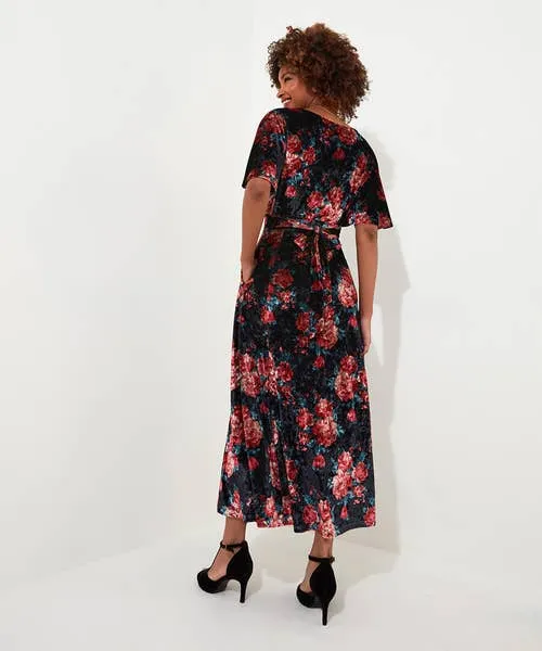 Petite Collection Apparel Radiant Rose Velour Dress Black Joebrowns Petite Collection Apparel Radiant Rose Velour Dress Black Joebrowns