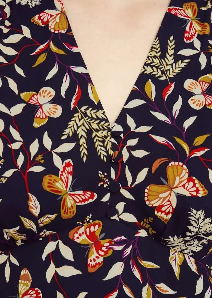 Petite Dresses Women HOBBS Petite Zainah Dress Navy Multi