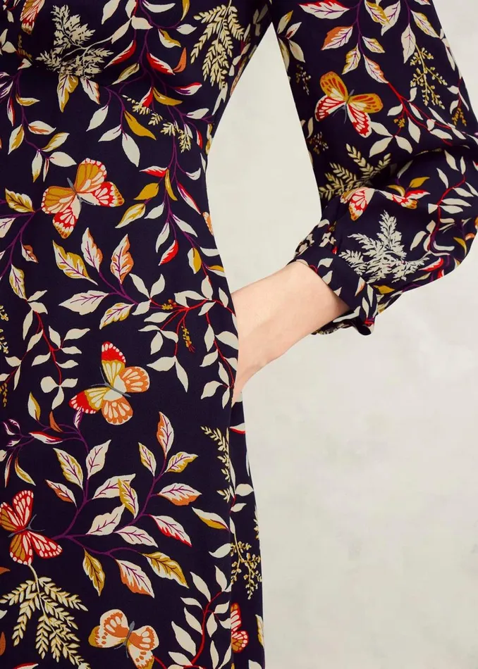 Petite Dresses Women HOBBS Petite Zainah Dress Navy Multi