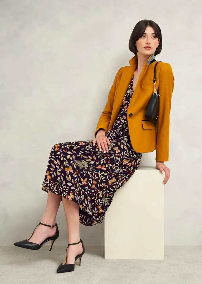 Petite Dresses Women HOBBS Petite Zainah Dress Navy Multi