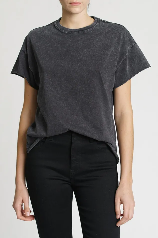 Pistola Denim Brileigh Shoulder Pad Tee 8211 Black Sky Women Tops