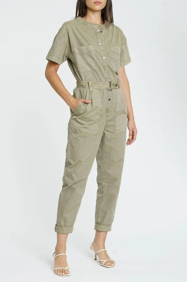 Pistola Denim Freya Belted Field Suit 8211 Kelp Women Jumpsuits and Dresses