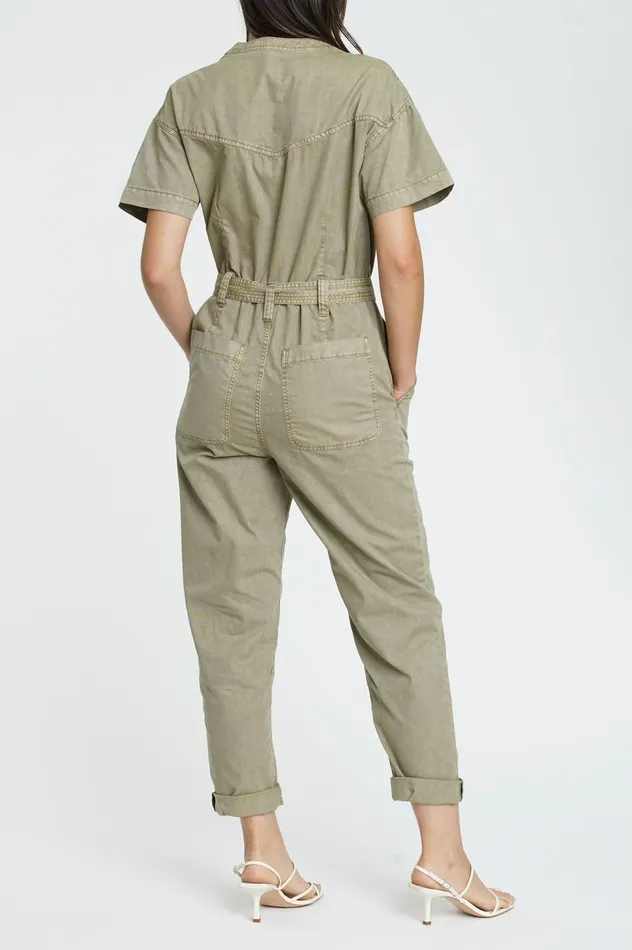 Pistola Denim Freya Belted Field Suit 8211 Kelp Women Jumpsuits and Dresses