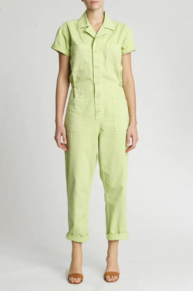 Pistola Denim Grover Short Sleeve Field Suit 8211 Citron Women Jumpsuits and Dresses