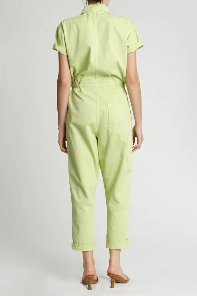 Pistola Denim Grover Short Sleeve Field Suit 8211 Citron Women Jumpsuits and Dresses