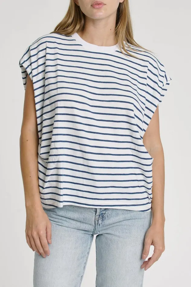 Pistola Denim Trina Muscle Tee 8211 Ocean Stripe Women Tops