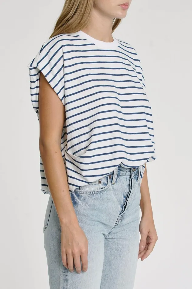 Pistola Denim Trina Muscle Tee 8211 Ocean Stripe Women Tops