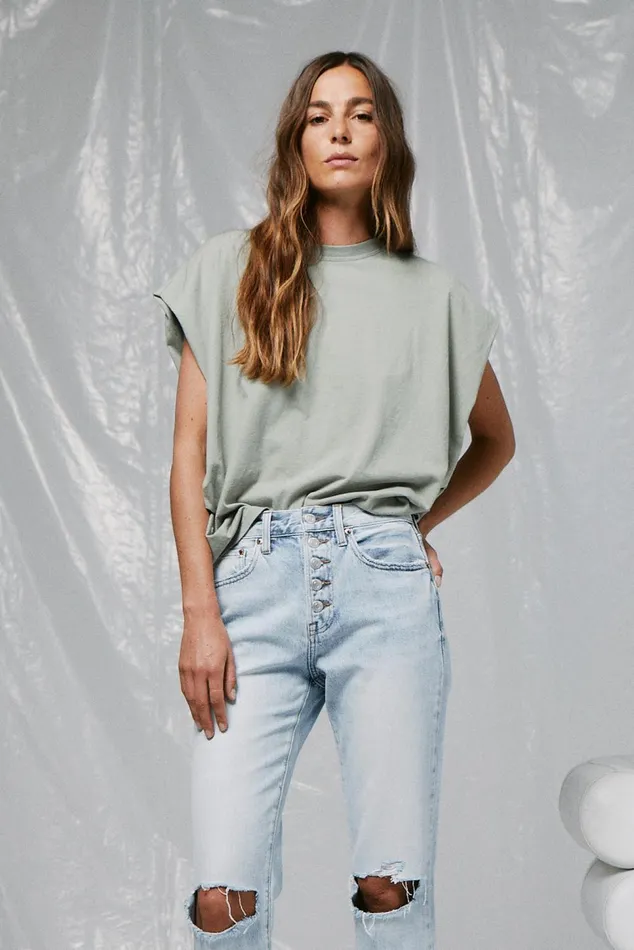 Pistola Denim Trina Muscle Tee 8211 Olive Women Tops