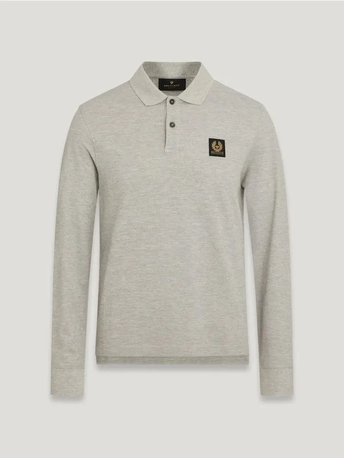 Polo Shirts Men Belstaff Belstaff Long Sleeved Polo Old Silver Heather