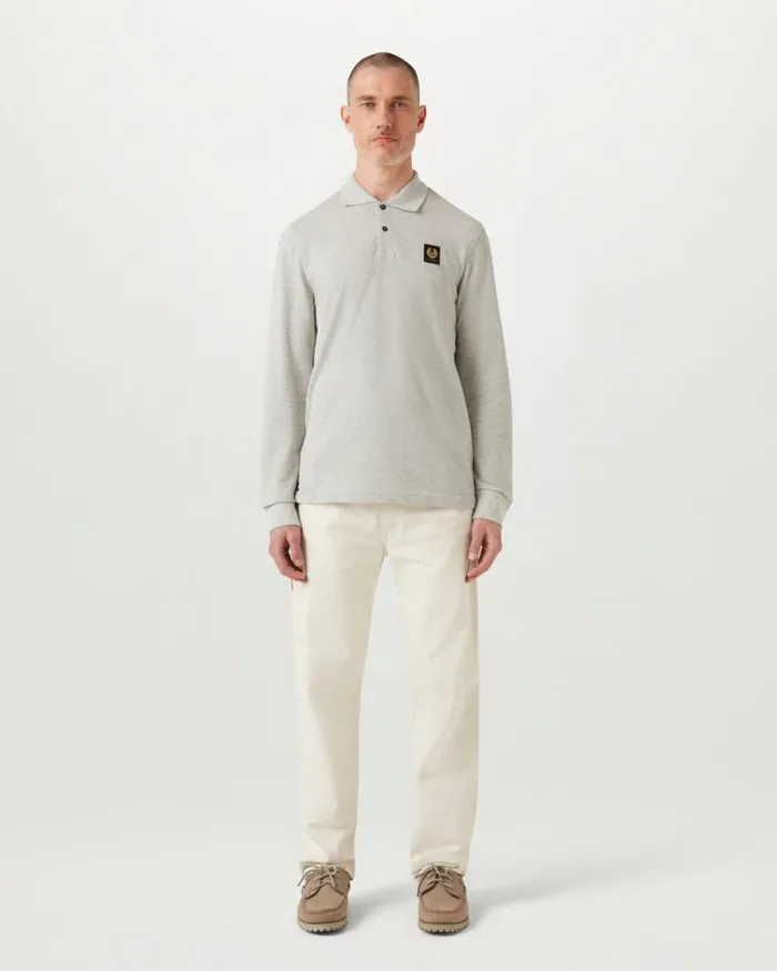 Polo Shirts Men Belstaff Belstaff Long Sleeved Polo Old Silver Heather