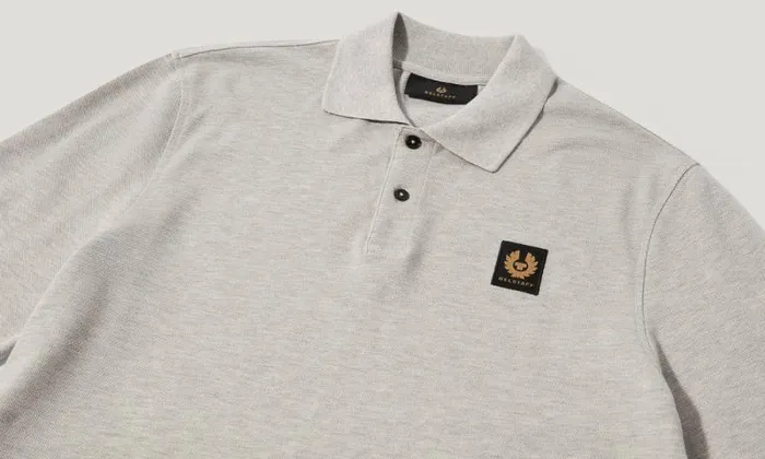 Polo Shirts Men Belstaff Belstaff Long Sleeved Polo Old Silver Heather