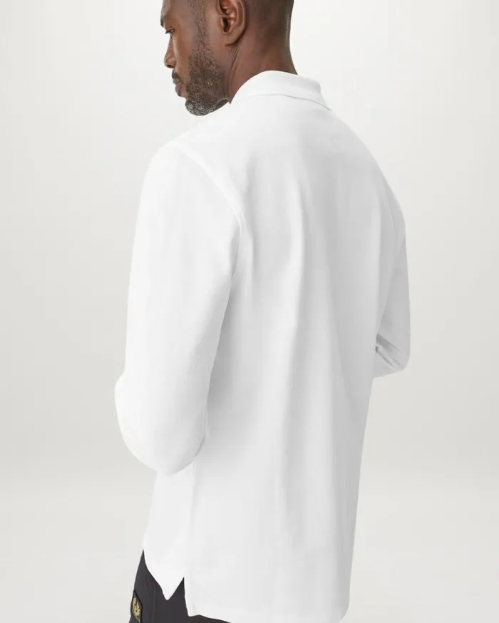 Polo Shirts Men Belstaff Belstaff Long Sleeved Polo White Polo Shirts Men Belstaff Belstaff Long Sleeved Polo White