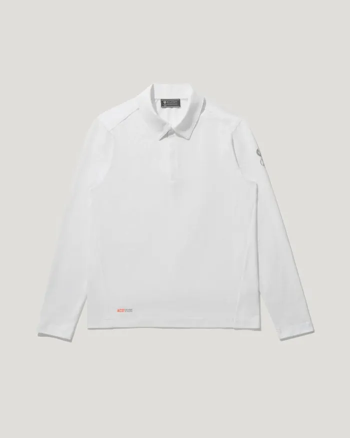 Polo Shirts Men Belstaff Challenger Long Sleeve Polo White