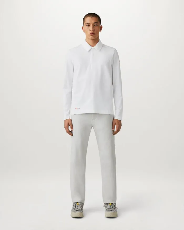 Polo Shirts Men Belstaff Challenger Long Sleeve Polo White Polo Shirts Men Belstaff Challenger Long Sleeve Polo White