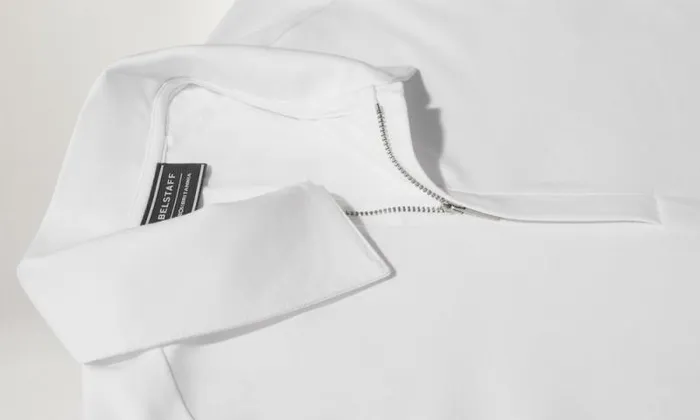 Polo Shirts Men Belstaff Challenger Long Sleeve Polo White Polo Shirts Men Belstaff Challenger Long Sleeve Polo White