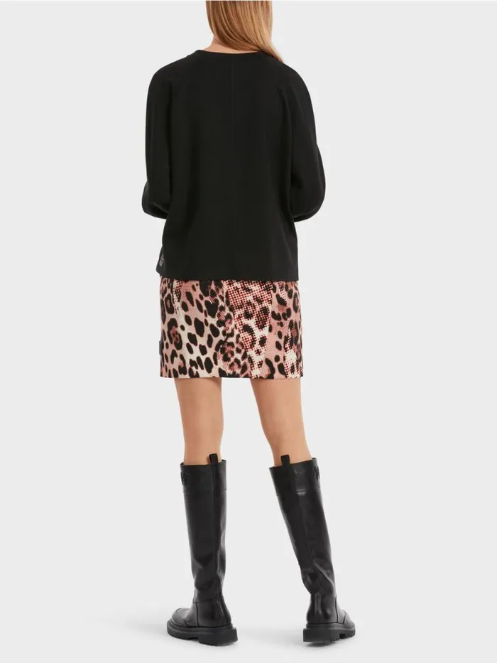 Pullover and Sweatshirts Damen Marc Cain Raglan Sweatshirt Mit Materialmix Black