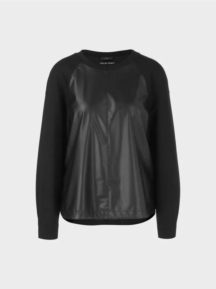 Pullover and Sweatshirts Damen Marc Cain Raglan Sweatshirt Mit Materialmix Black