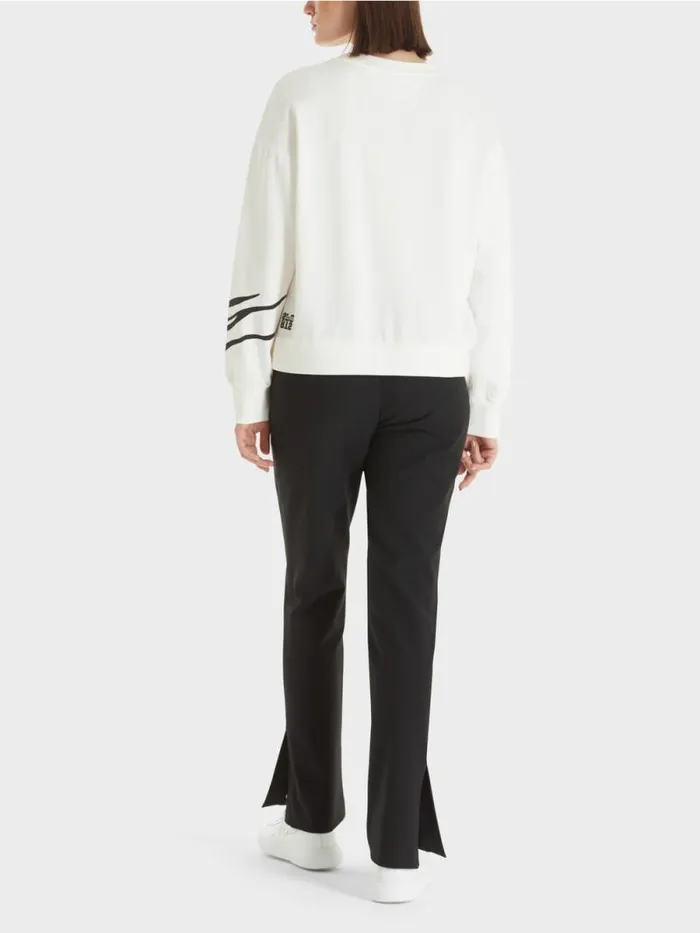 Pullover and Sweatshirts Damen Marc Cain Sweatshirt Mit Paillettenverzierung Deep Sea